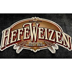 Vintage 90s Michelob HEFEWEIZEN Premium Wheat Beer Metal  Bar Pub‎ Man Cave Sign